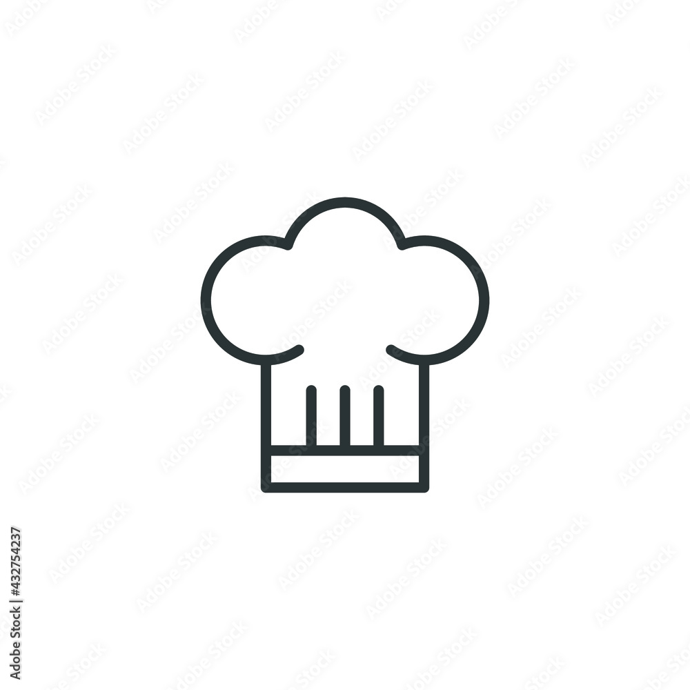 Chef hat line icon. Simple outline style. Toque, chef, cook, table, restaurant concept. Vector illustration isolated on white background. EPS 10 Chef hat line icon. Simple outline style. Toque, chef, cook, table, restaurant concept. Vector illustration isolated on white background. EPS 10
