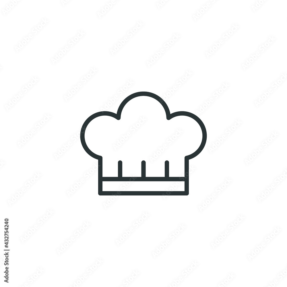 Chef hat line icon. Simple outline style. Toque, chef, cook, table, restaurant concept. Vector illustration isolated on white background. EPS 10 Chef hat line icon. Simple outline style. Toque, chef, cook, table, restaurant concept. Vector illustration isolated on white background. EPS 10
