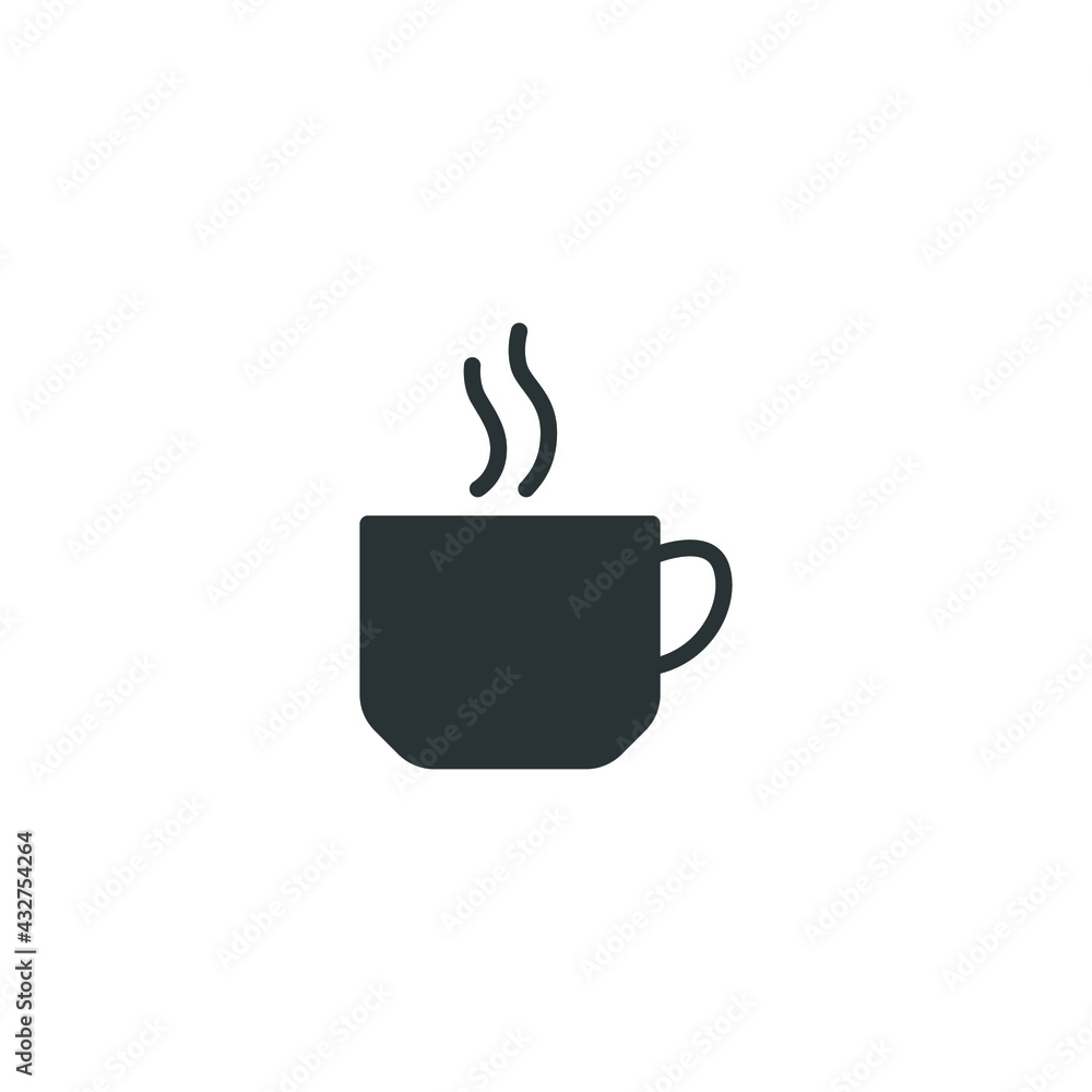 Coffee glyph icon. Simple solid style. Drink, glass, tea, water, chocolate, coffe cup, kitchen, restaurant concept. Vector illustration isolated on white background. EPS 10 Coffee glyph icon. Simple solid style. Drink, glass, tea, water, chocolate, coffe cup, kitchen, restaurant concept. Vector illustration isolated on white background. EPS 10