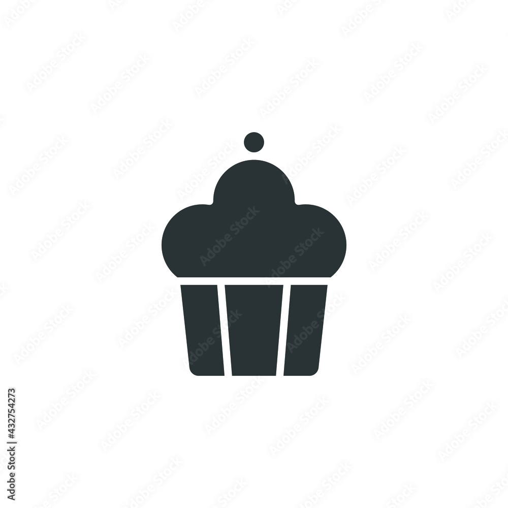 Cupcake glyph icon. Simple solid style. Bakery, cake, dessert, muffin, kitchen, restaurant concept. Vector illustration isolated on white background. EPS 10 Cupcake glyph icon. Simple solid style. Bakery, cake, dessert, muffin, kitchen, restaurant concept. Vector illustration isolated on white background. EPS 10
