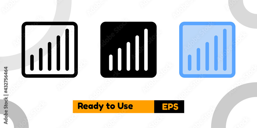 signal icon with three style for website, social media, and presentation signal icon with three style for website, social media, and presentation
