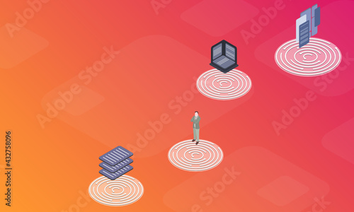 Transfer credit concept on abstract design
