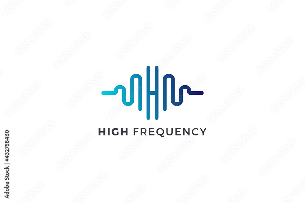 Letter H high frequency business logo design Letter H high frequency business logo design