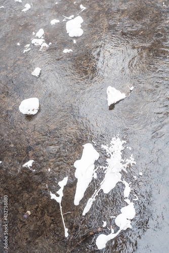 Snow, woods and rivers in Changbai Mountain, Jilin Province, China in winter photo