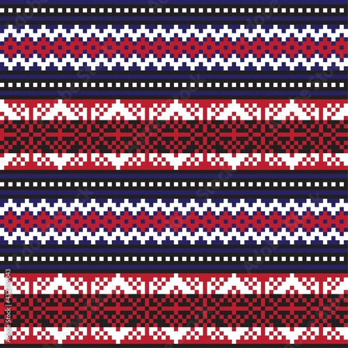 Christmas Fair Isle Seamless Pattern Background