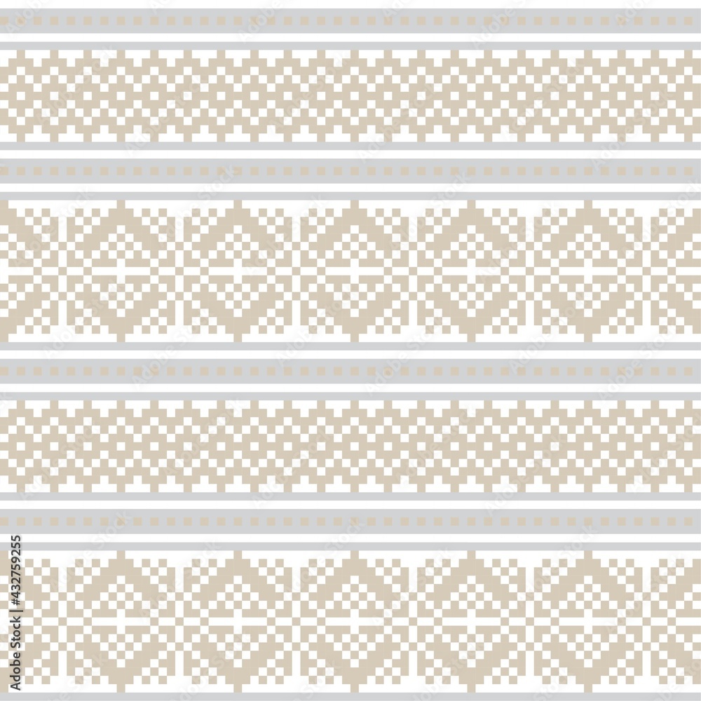 Brown Christmas Fair Isle Seamless Pattern Background