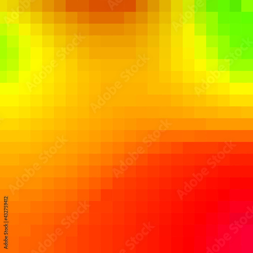 Colorful Bright Geometric Background. Green flashes on orange background