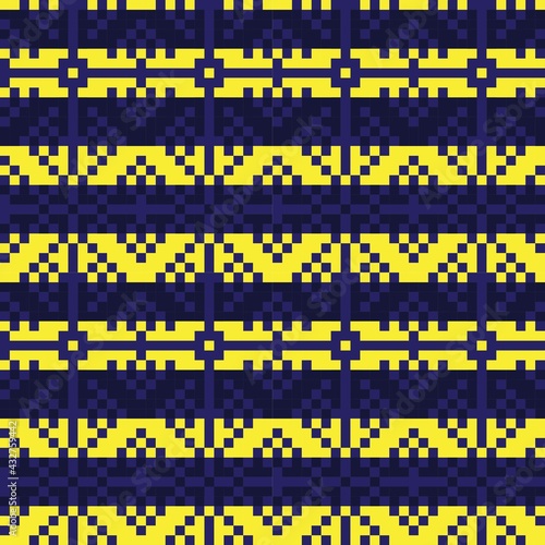 Yellow Christmas Fair Isle Seamless Pattern Background
