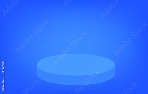 Biue mock up product display vector. Empty background. 3D illustration