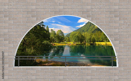 window in the wall 3d Wallpaper Photo Murals Roll Wall Papers Home Decor 