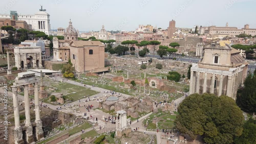 Roman Forum, a forum surrounded by the ancient ruins in Rome, Italy Roman Forum, a forum surrounded by the ancient ruins in Rome, Italy