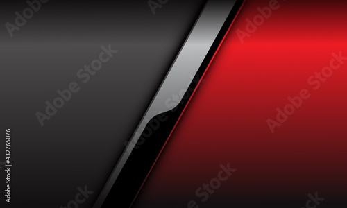 Abstract red grey silver black cyber slash shadow design modern futuristic technology background vector illustration.