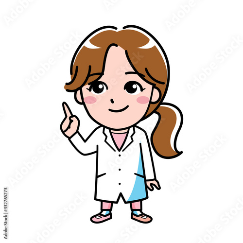 医者　医師　ドクター　薬剤師　指さし　イラスト素材