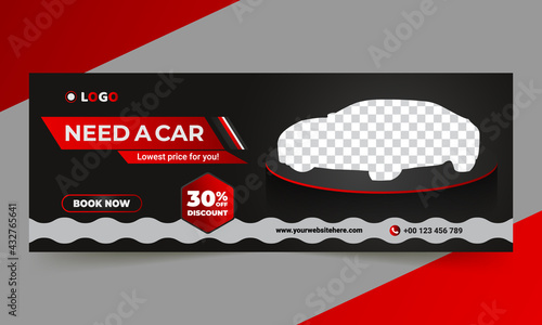 Creative rent a car social media post template