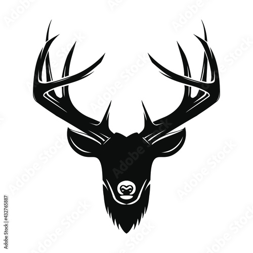 deer head logo, icon and vector