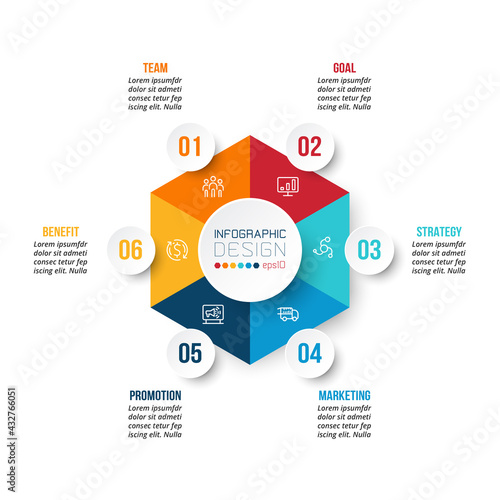 Business or marketing diagram infographic template. © Narin