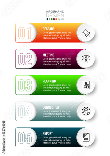 Business work flow infographic template.