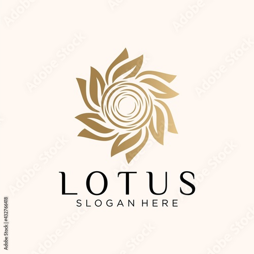 Abstract nature flower logo design, Collection of nature flower logo designs golden floral logo