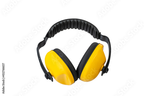 Safety headphone isolated on white background.