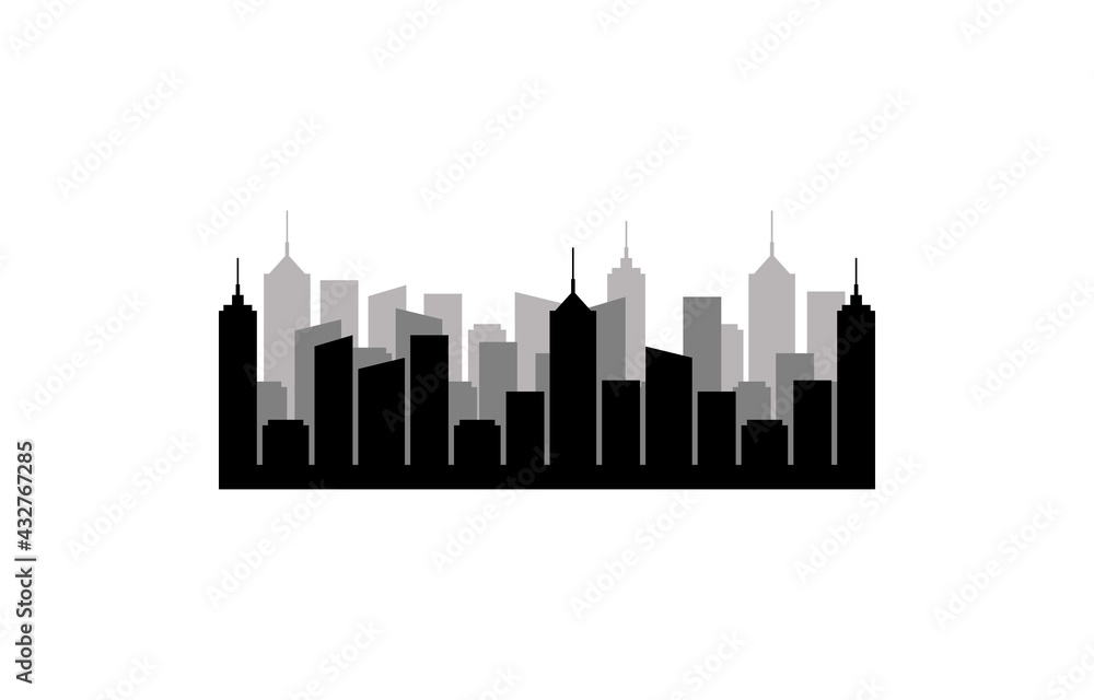 City building icon flat vector illustration