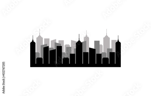 City building icon flat vector illustration