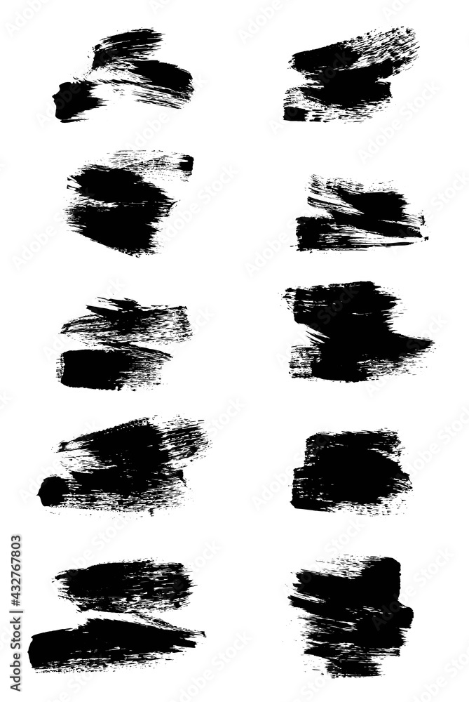 Paint Brush Strokes Design Elements Vector Set