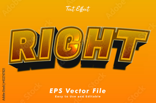 right text effect editable typography effect