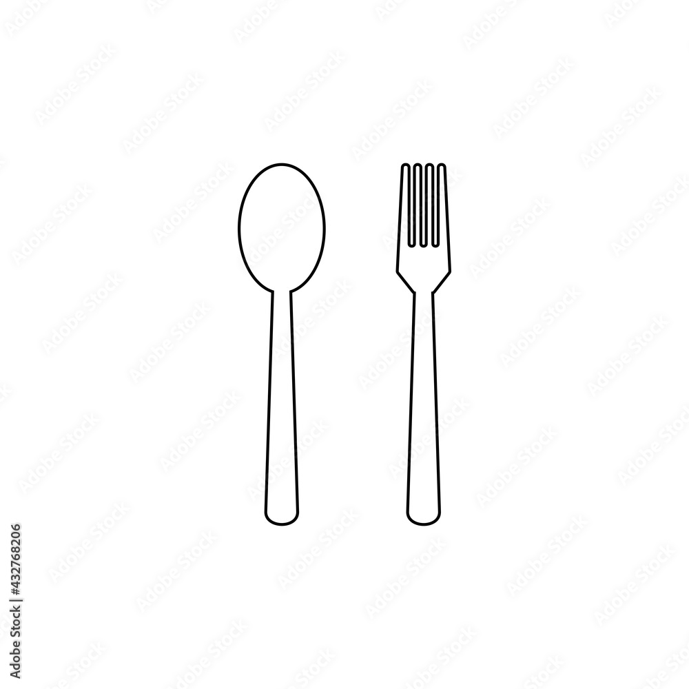 spoon and fork icon vector sign symbol spoon and fork icon vector sign symbol