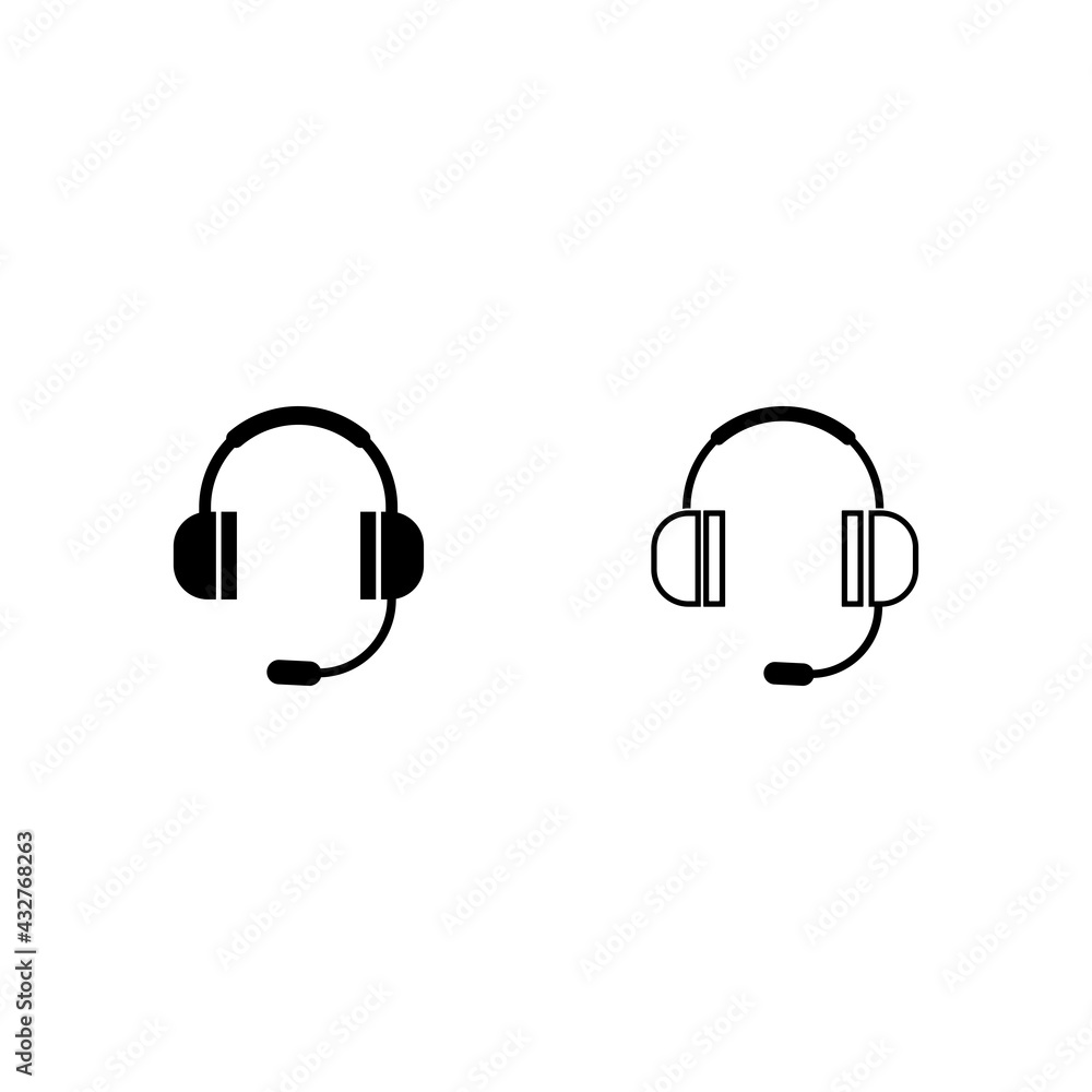 headphone icon set vector sign symbol headphone icon set vector sign symbol