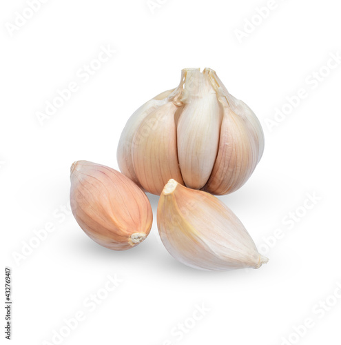 Fresh garlic Isolated on white background