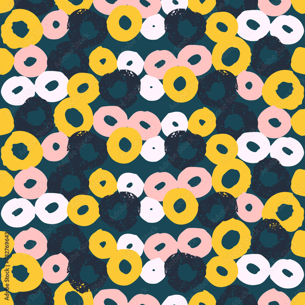Colorful seamless pattern, background, header, collage with different flowers, shapes and textures. Vector illustration. Trendy colors Colorful seamless pattern, background, header, collage with different flowers, shapes and textures. Vector illustration. Trendy colors