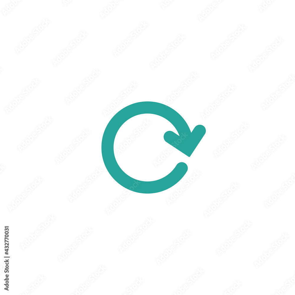refresh, reload, wait icon. blue round rotation arrow in circle isolated on white. refresh, reload, wait icon. blue round rotation arrow in circle isolated on white.