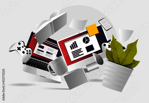 Workstation | Desktop Setup | Illustration