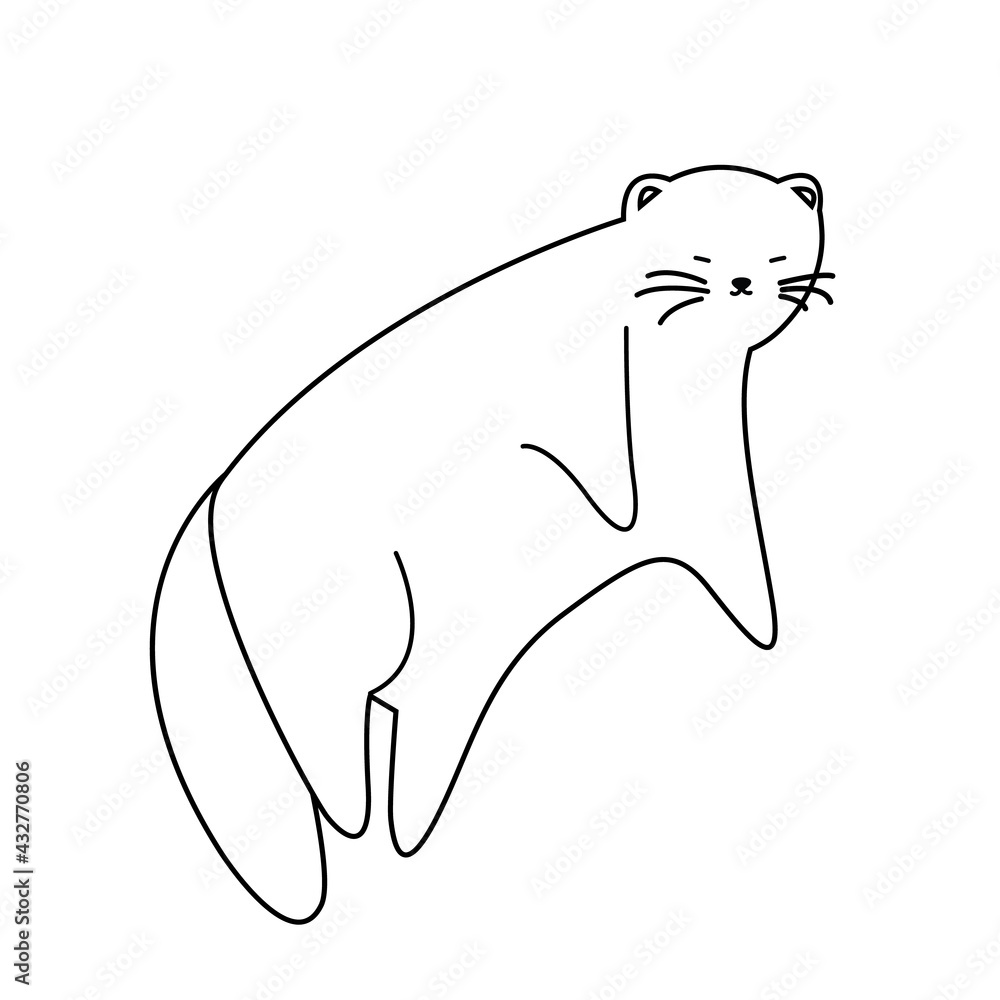 Hand Drawn Fat Cats In Doodle Style Cute Sleeping Animals Vector hand-drawn-fat-cats-in-doodle-style-cute-sleeping-animals-vector
