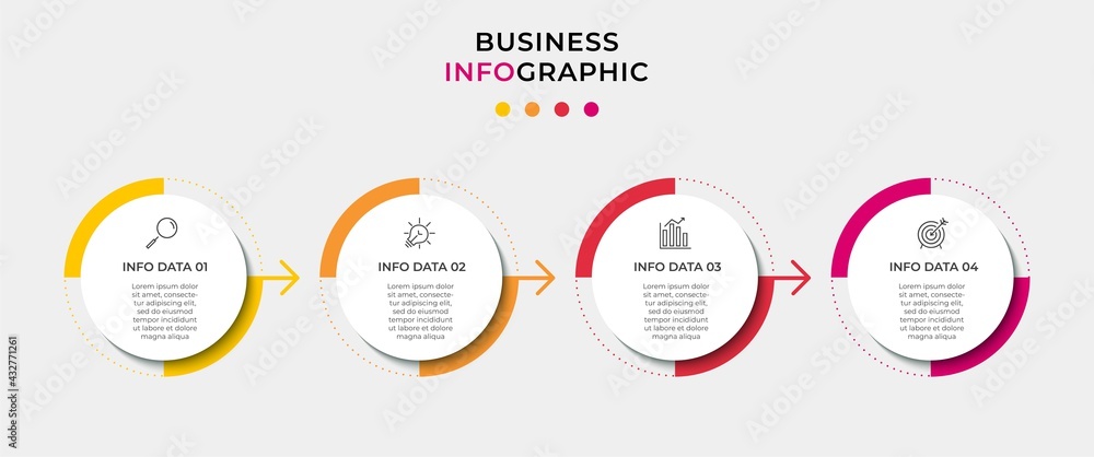 Vector Infographic circle label design business template with icons and ...