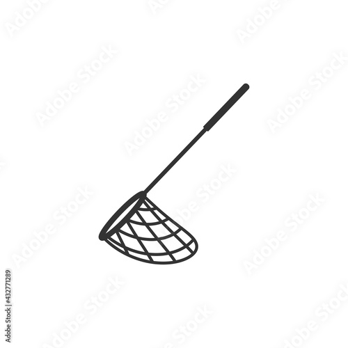 Butterfly, pool or fish net flat icon. Catch, hunt, chase symbol.