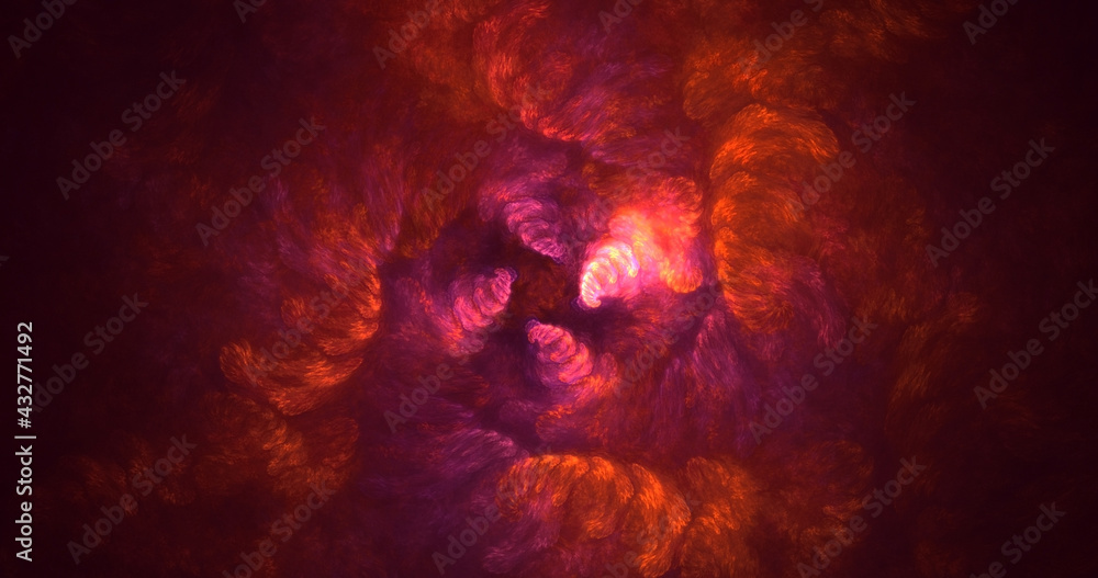 Fototapeta premium 3D rendering abstract multicolor fractal light background