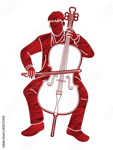 Cello Musician Orchestra Instrument Graphic Vector
