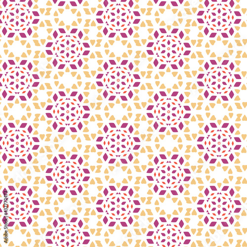 Beautiful abstract seamless colorful pattern. Use for greeting card, Cloth, Decoration invitation to a wedding, Birthday, Party and other Holidays. Arab, Indian ornament. Vector illustration. EPS 10