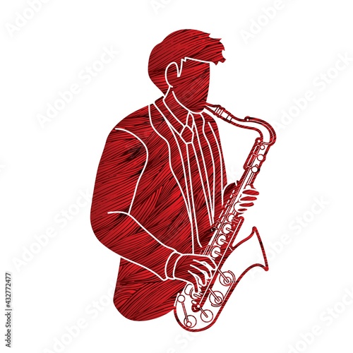 Saxophone Musician Orchestra Instrument Graphic Vector