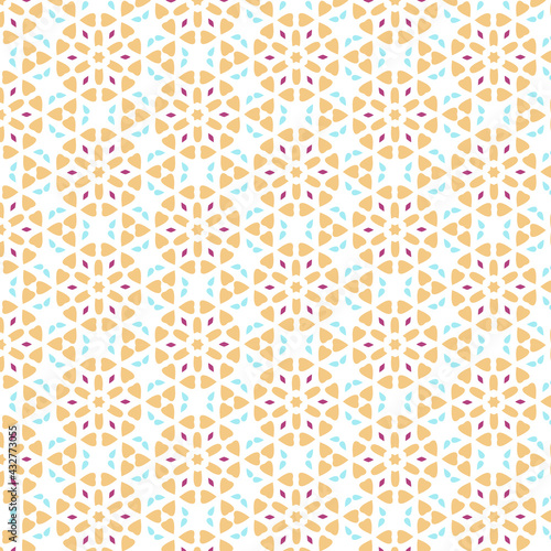Beautiful abstract seamless colorful pattern. Use for greeting card, Cloth, Decoration invitation to a wedding, Birthday, Party and other Holidays. Arab, Indian ornament. Vector illustration. EPS 10
