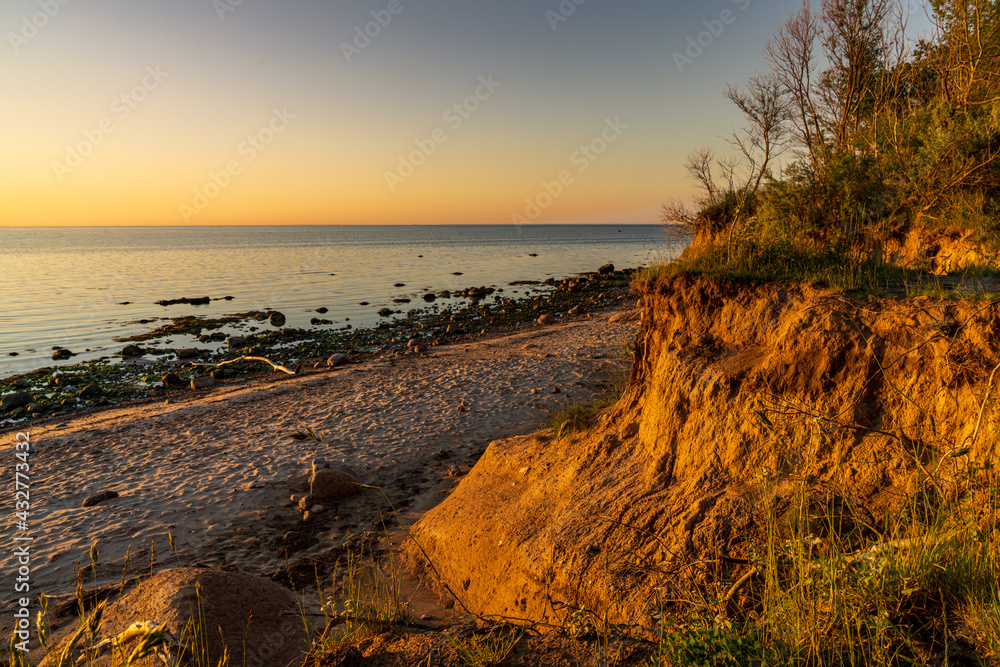 Evening on the beach in Hohen Wieschendorf, Mecklenburg-Western Pomerania, Germany Evening on the beach in Hohen Wieschendorf, Mecklenburg-Western Pomerania, Germany
