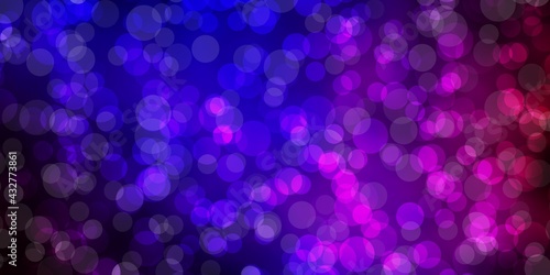 Dark Blue, Red vector background with bubbles. © Guskova