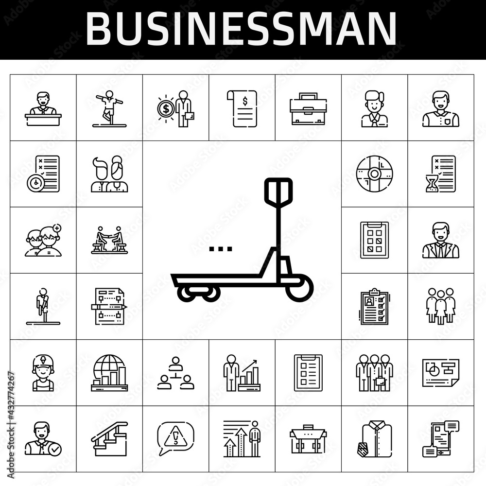 businessman icon set. line icon style. businessman related icons such as profits, agreement, briefcase, hierarchical structure, contract, stairs, suit and tie, stretching, list businessman icon set. line icon style. businessman related icons such as profits, agreement, briefcase, hierarchical structure, contract, stairs, suit and tie, stretching, list