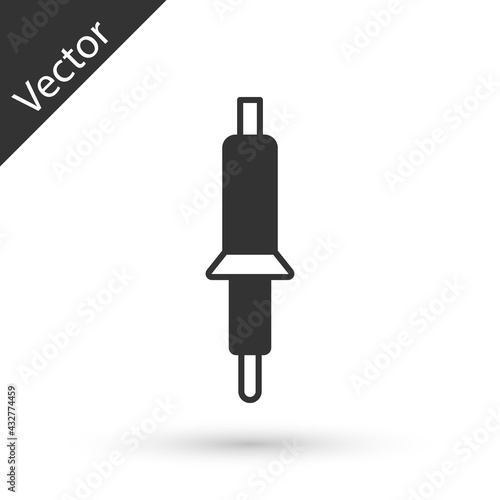 Grey Soldering iron icon isolated on white background. Vector