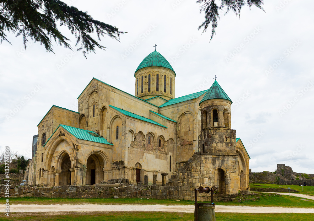View of the ancient majestic Bagrati Temple in the city of Kutaisi, officially named Cathedral of the Assumption of ..the Virgin, Georgia