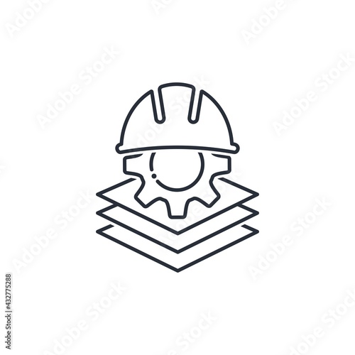 Electronic engineering, data integration. Vector linear icon isolated on white background.
