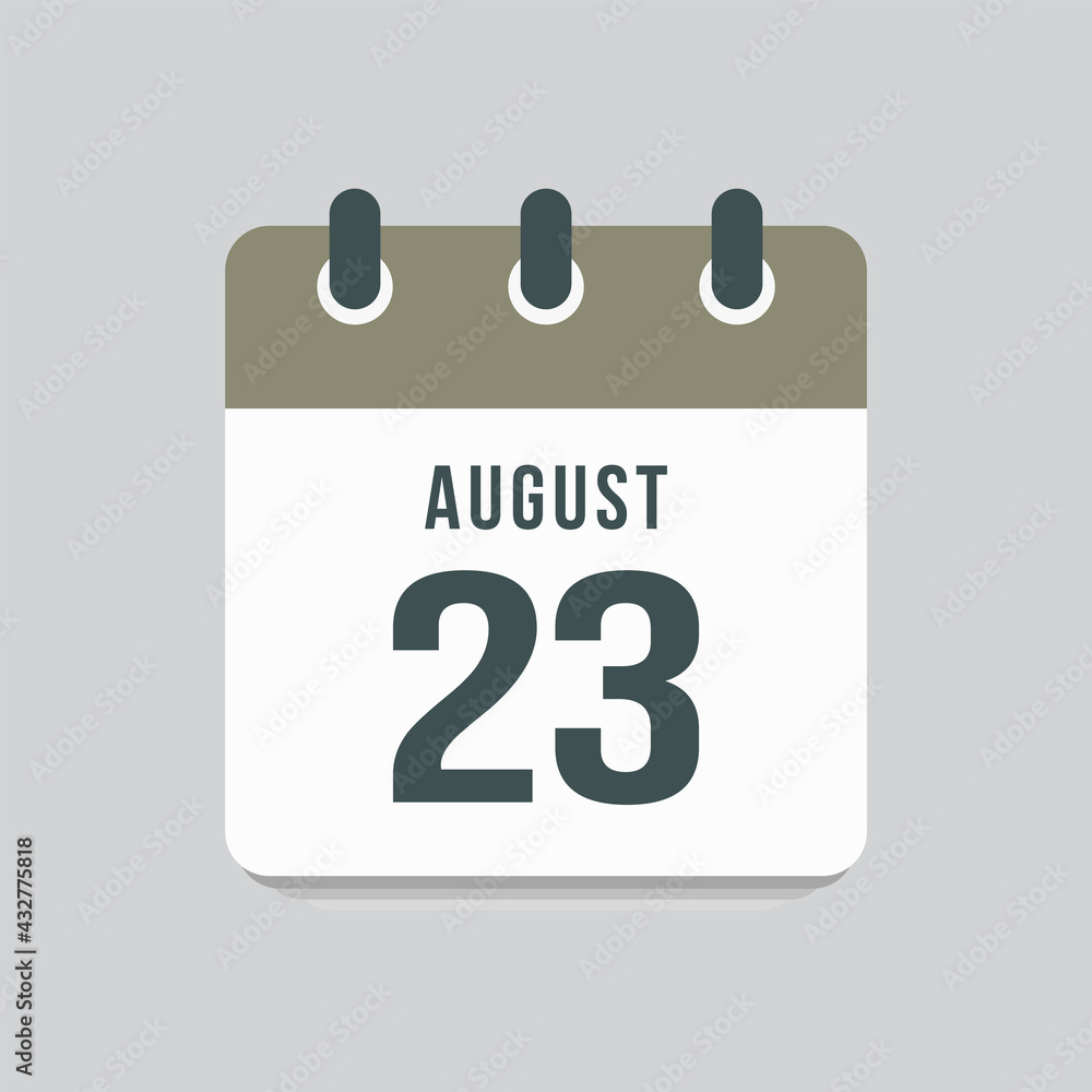Icon day date 23 August, template calendar page Icon day date 23 August, template calendar page