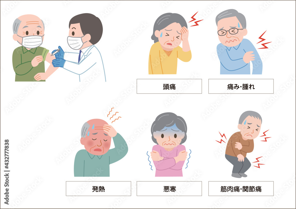 ワクチンの副反応のイラスト