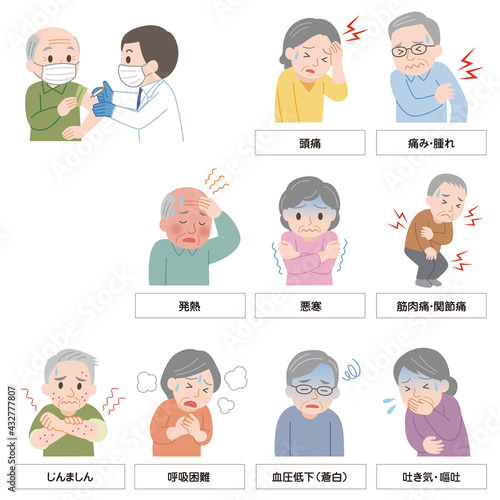 ワクチンの副反応のイラスト